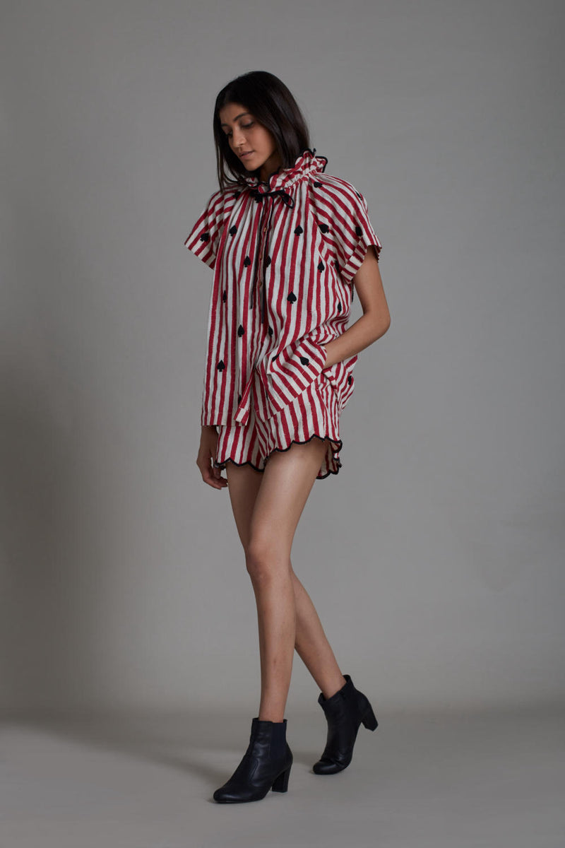 STRIPE TORA SET - RED (SET OF 3) Co-ord Set by Mati for women in Singapore