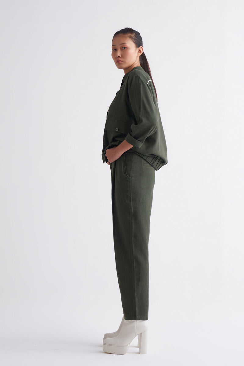 Short Jacket Co-ord - Olive Co-ord Set,Jackets & Overlays by THREE for women in Singapore