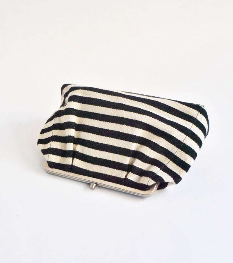 Stripe it Black Clutch cotton Bags by Khara Kapas for women in Singapore