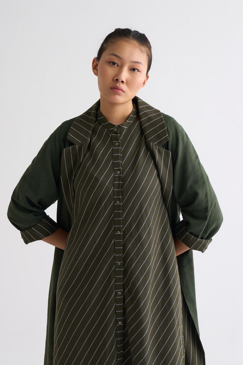 Trench Jacket Co-ord - Olive Dress,Co-ord Set,Top & Tunics,Jackets & Overlays by THREE for women in Singapore