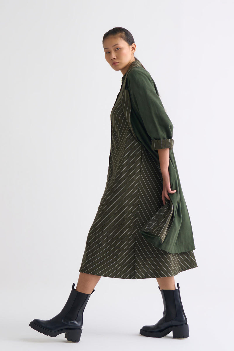 Trench Jacket Co-ord - Olive Dress,Co-ord Set,Top & Tunics,Jackets & Overlays by THREE for women in Singapore