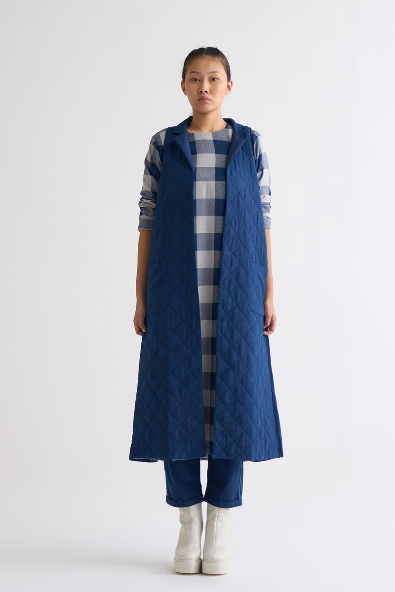 U-Shape Back Pleat Jacket Co ord - Navy Co-ord Set,Jackets & Overlays by THREE for women in Singapore