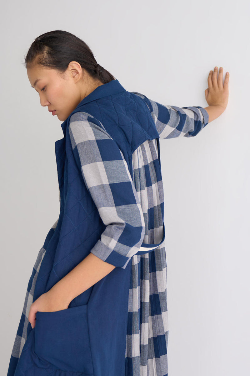 U-Shape Back Pleat Jacket Co ord - Navy Co-ord Set,Jackets & Overlays by THREE for women in Singapore