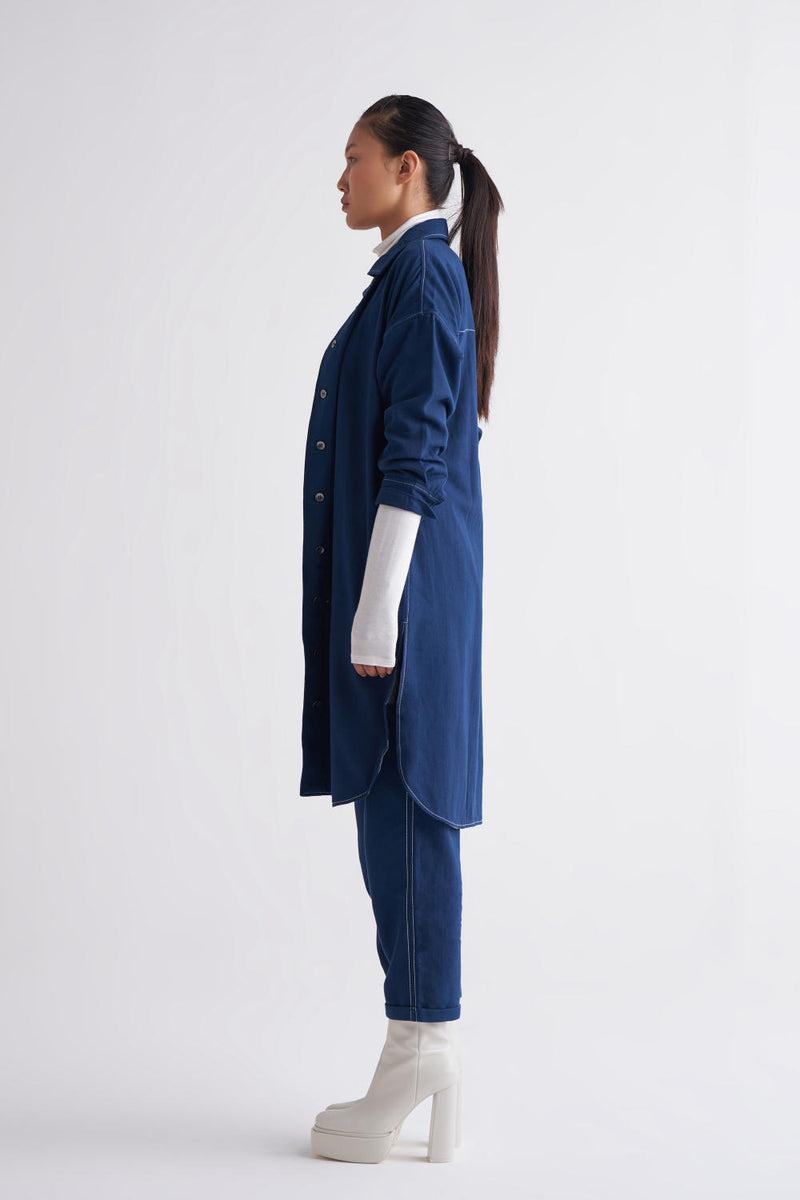 U-Shape Jacket Co-ord - Navy Co-ord Set,Bottoms,Jackets & Overlays by THREE for women in Singapore