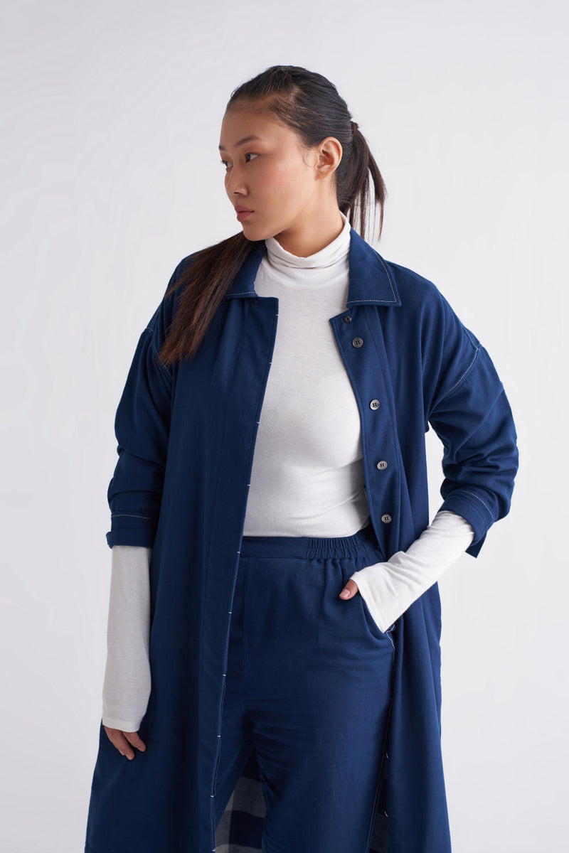 U-Shape Jacket Co-ord - Navy Co-ord Set,Bottoms,Jackets & Overlays by THREE for women in Singapore