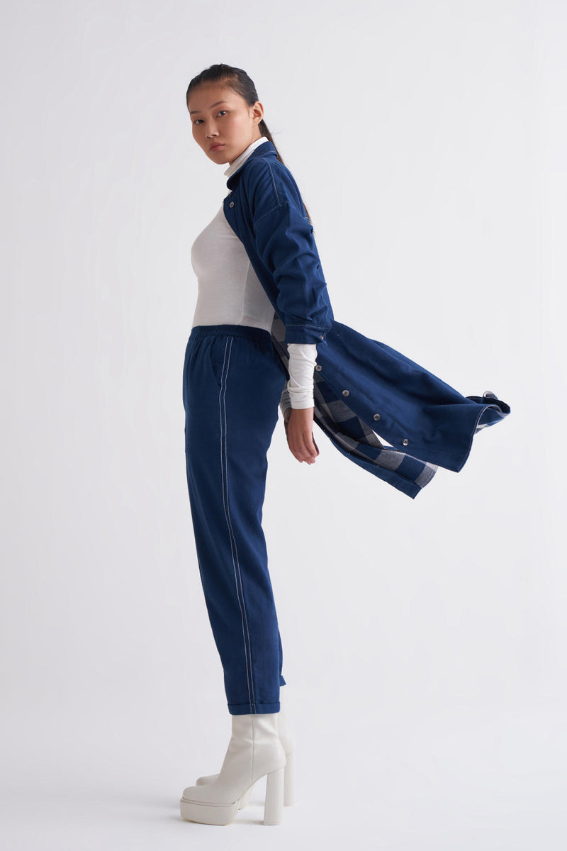 U-Shape Jacket Co-ord - Navy Co-ord Set,Bottoms,Jackets & Overlays by THREE for women in Singapore