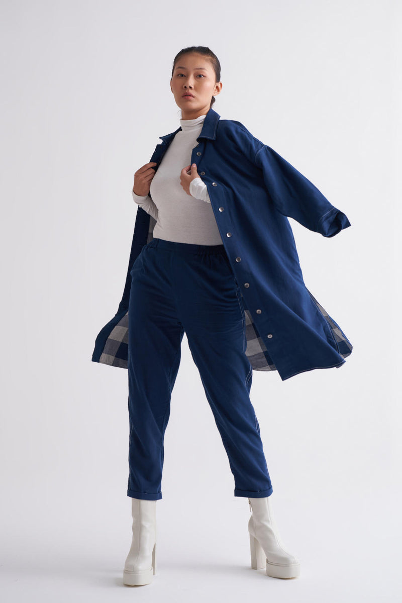 U-Shape Jacket Co-ord - Navy Co-ord Set,Bottoms,Jackets & Overlays by THREE for women in Singapore