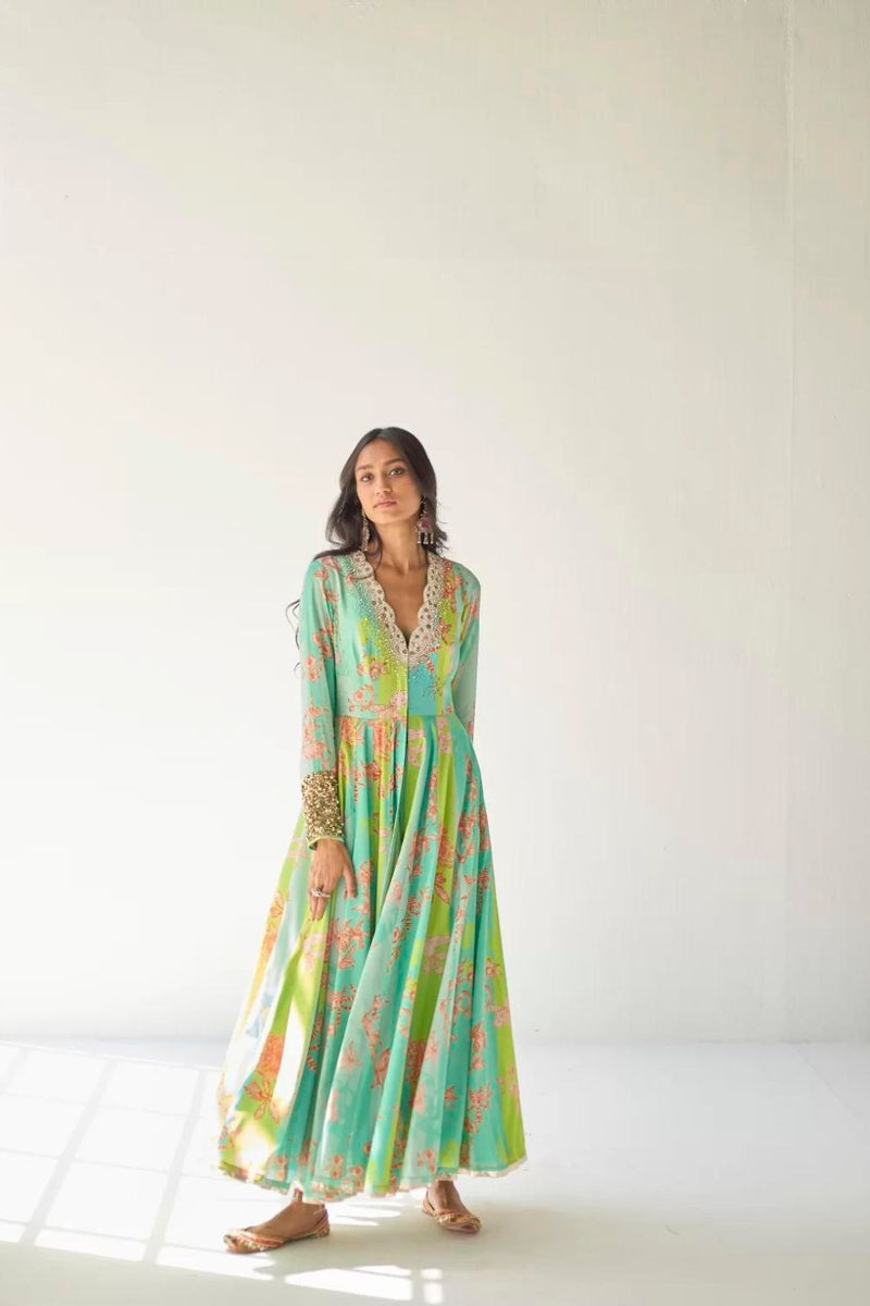 FEROZY ORCHID ANARKALI SET Kurta Sets by Rajiramniq for women in Singapore