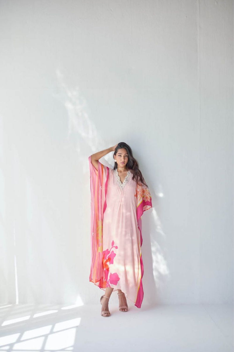 NUDE PEARL KAFTAN Indo-Western Wear by Rajiramniq for women in Singapore