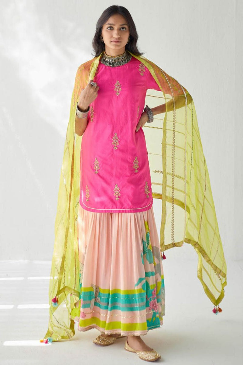 HOT PINK ORCHID GHARARA SET Kurta Sets by Rajiramniq for women in Singapore