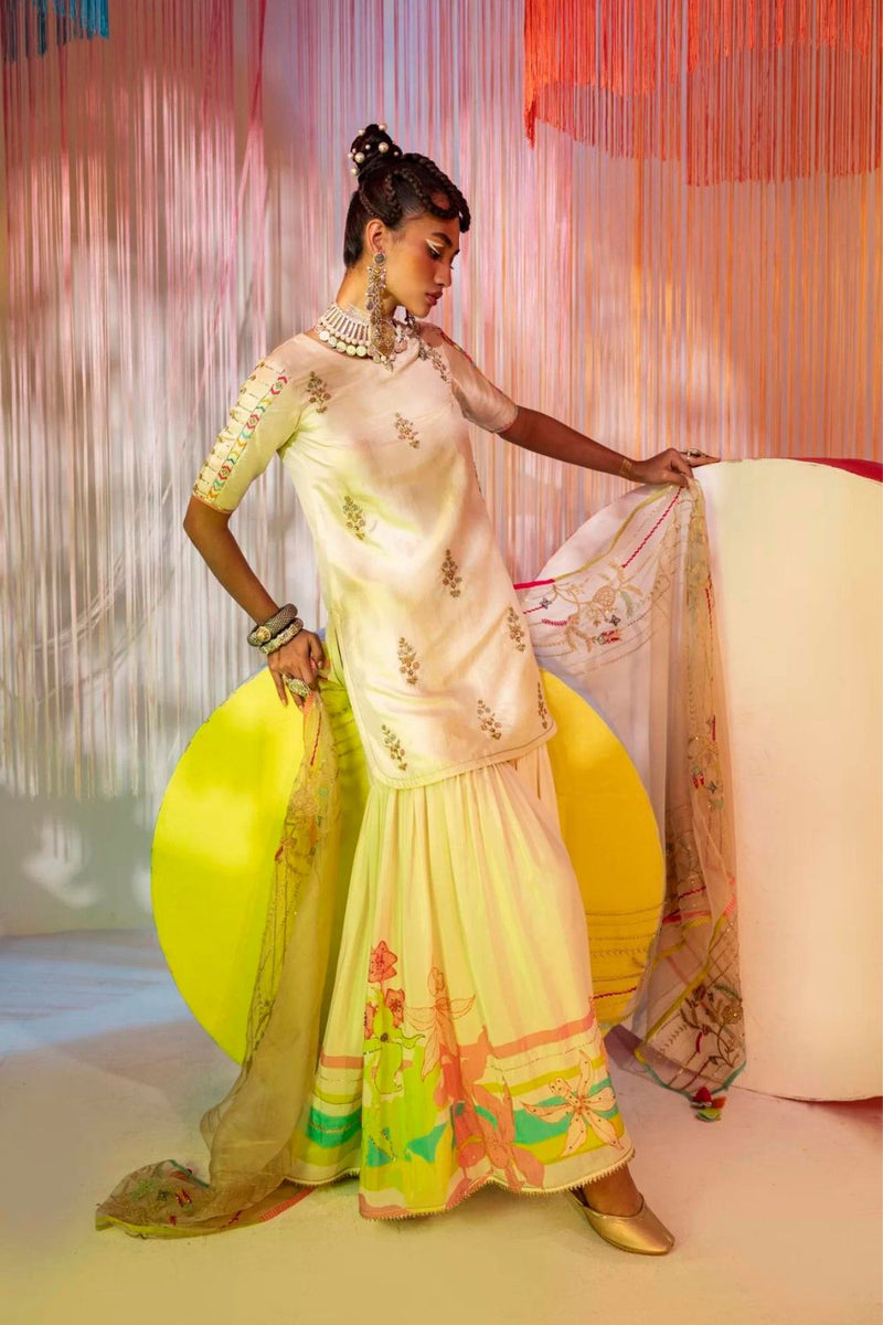 IVORY ORCHID GHARARA SET Kurta Sets by Rajiramniq for women in Singapore