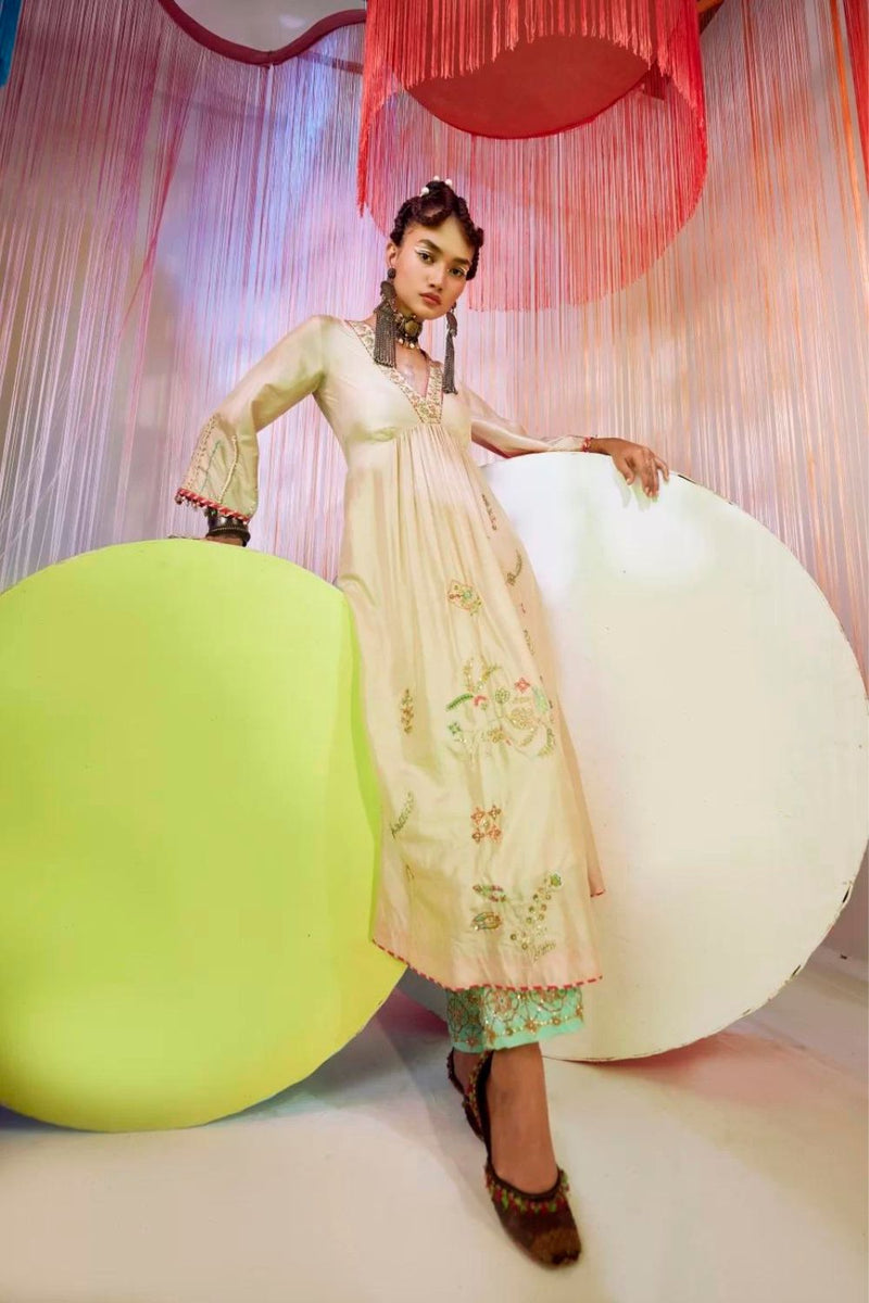 IVORY JAAL SILK KURTA SET Kurta Sets by Rajiramniq for women in Singapore