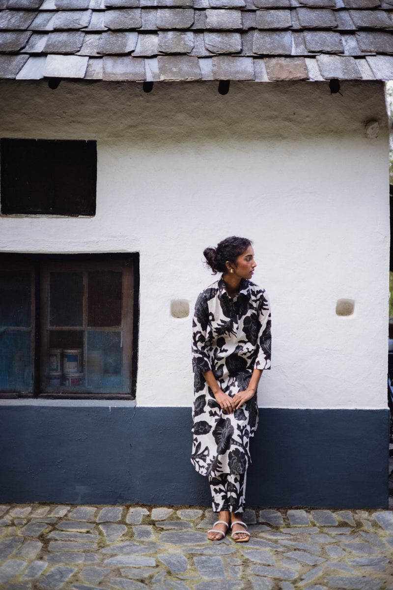 MELINA LONG KURTA SET Kurta Sets by Yam in black color for women in Singapore