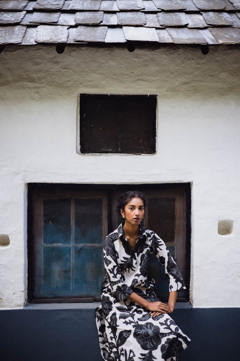 MELINA LONG KURTA SET Kurta Sets by Yam in black color for women in Singapore