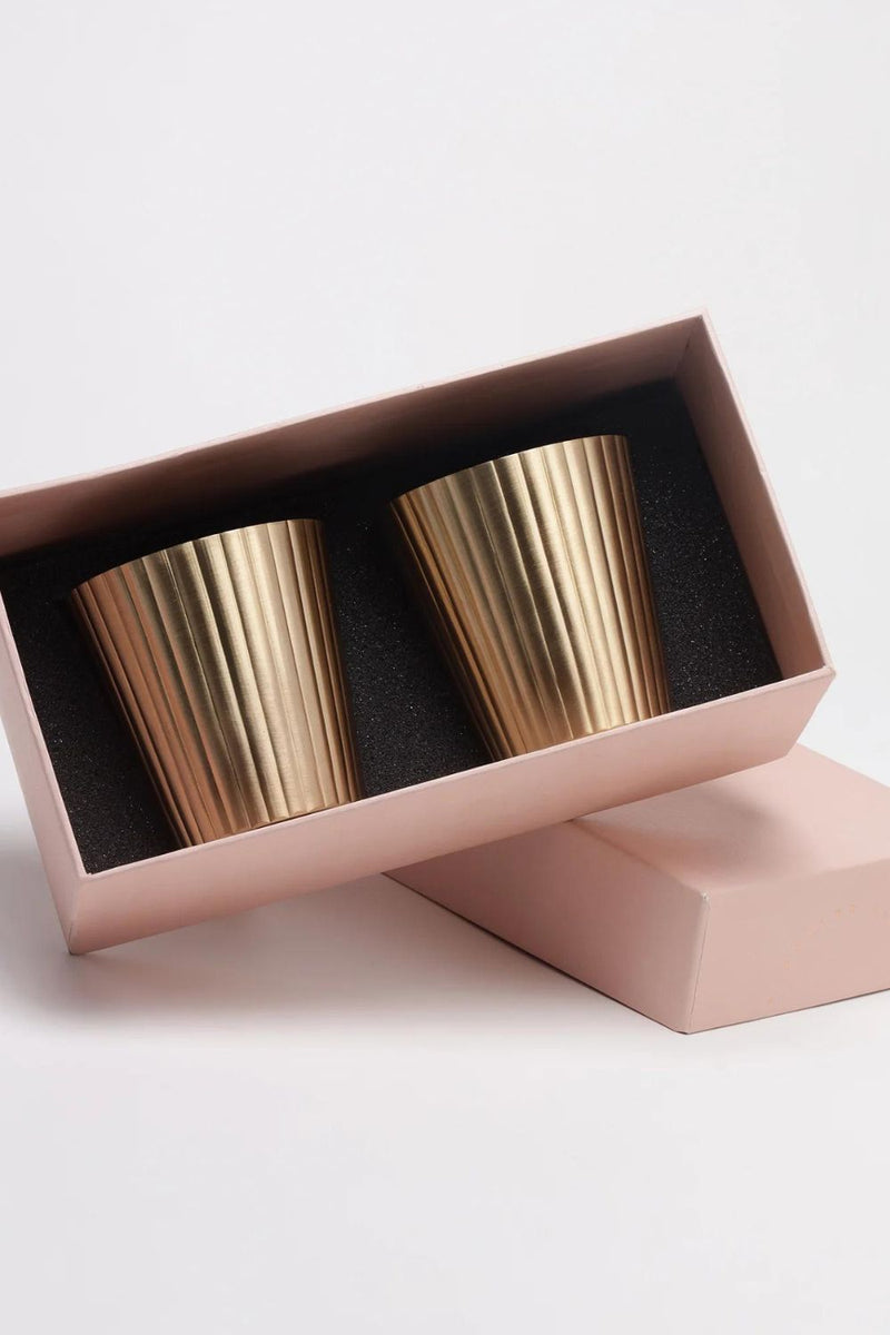 Avisa Brass Tumblers- Set of 2 linen by Gado Living for in Singapore