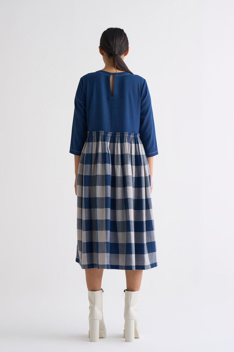 Yoke Dress Co-ord - Navy Dress,Co-ord Set by THREE for women in Singapore