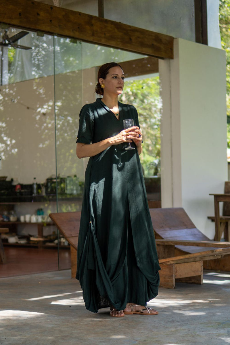 A DEODAR CALLED SERENDIPITY Dress by Khara Kapas in green for women in Singapore