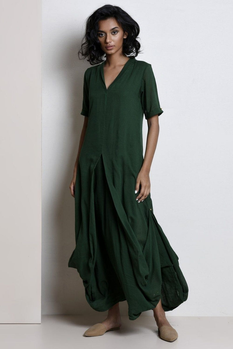 A DEODAR CALLED SERENDIPITY Dress by Khara Kapas in green for women in Singapore