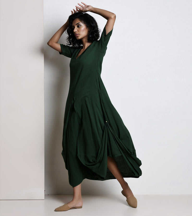 A DEODAR CALLED SERENDIPITY Dress by Khara Kapas in green for women in Singapore