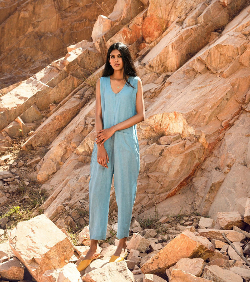 A Summer Story linen Jumpsuits by Khara Kapas for women in Singapore