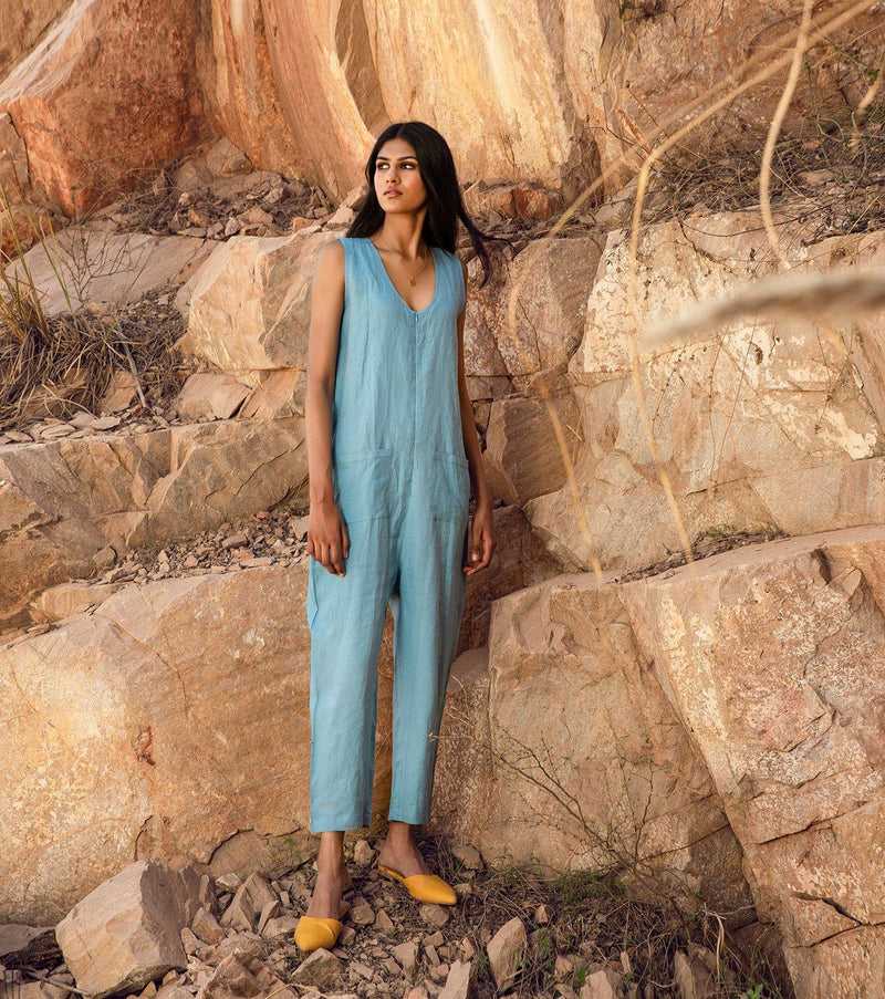 A Summer Story linen Jumpsuits by Khara Kapas for women in Singapore