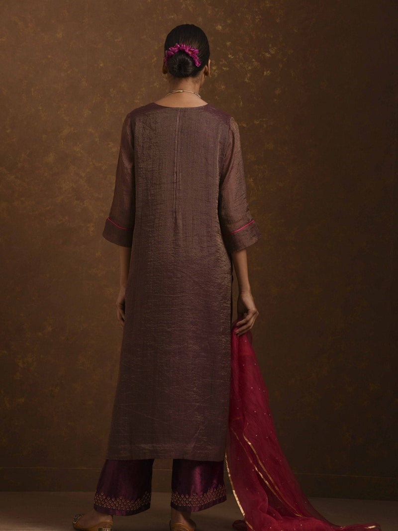 Aks Wine-Pink Kurta Set Fashion Priti Prashant 