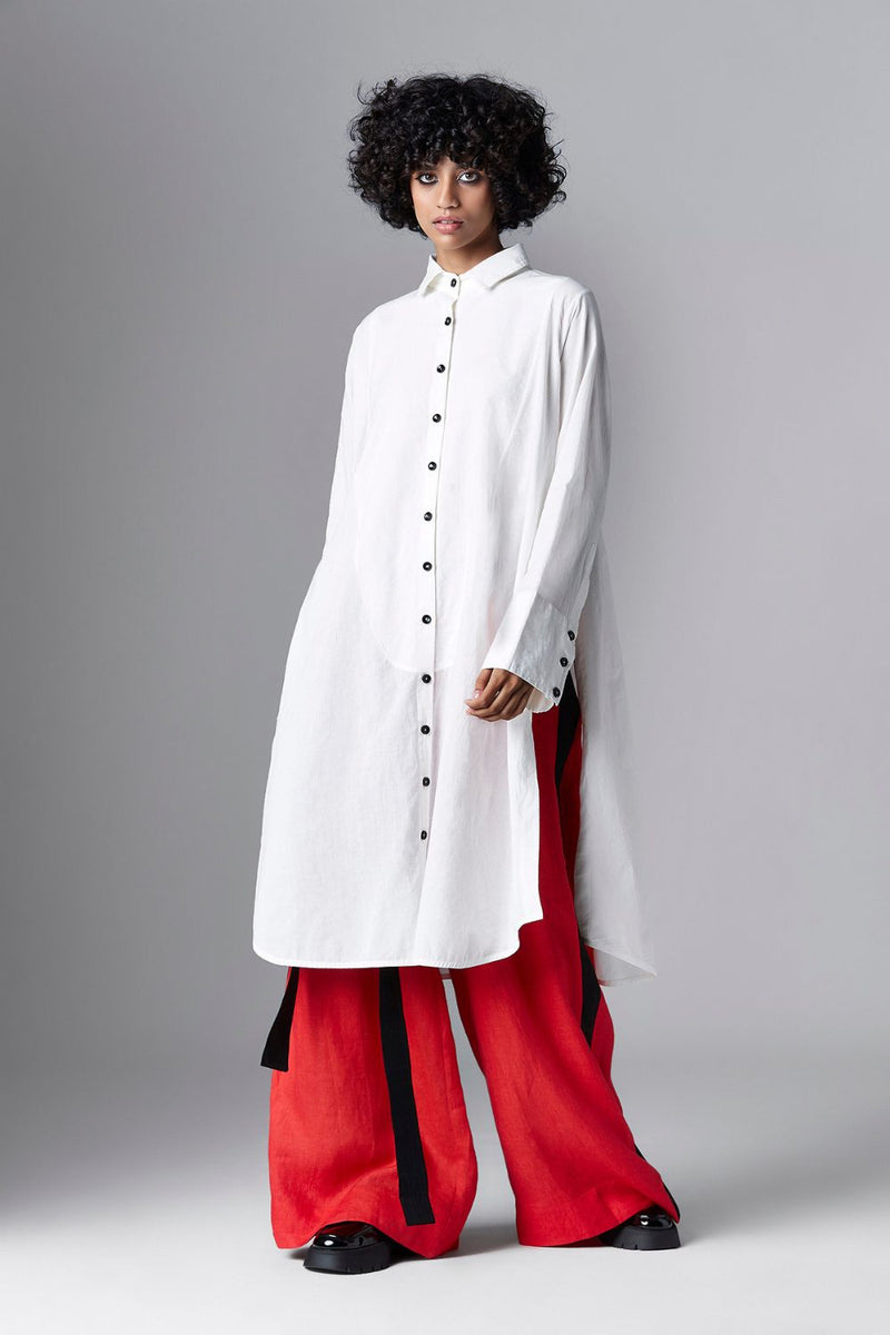 Alana Shirt Top & Tunics by Chola in white color for women in Singapore