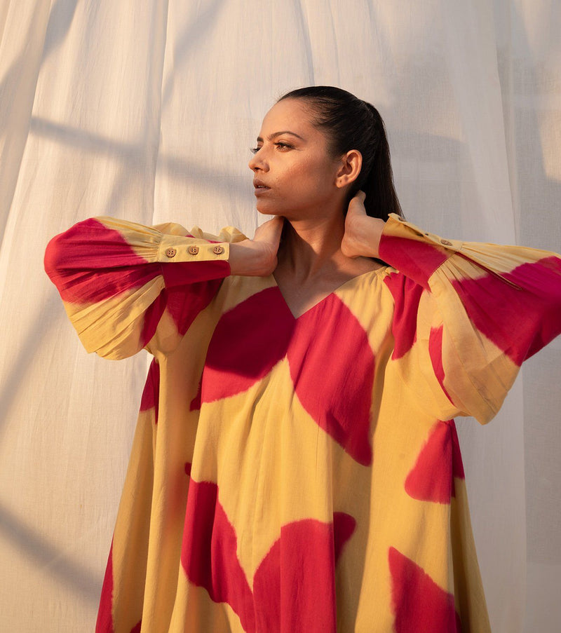 Althea Dress by Khara Kapas in red for women in Singapore