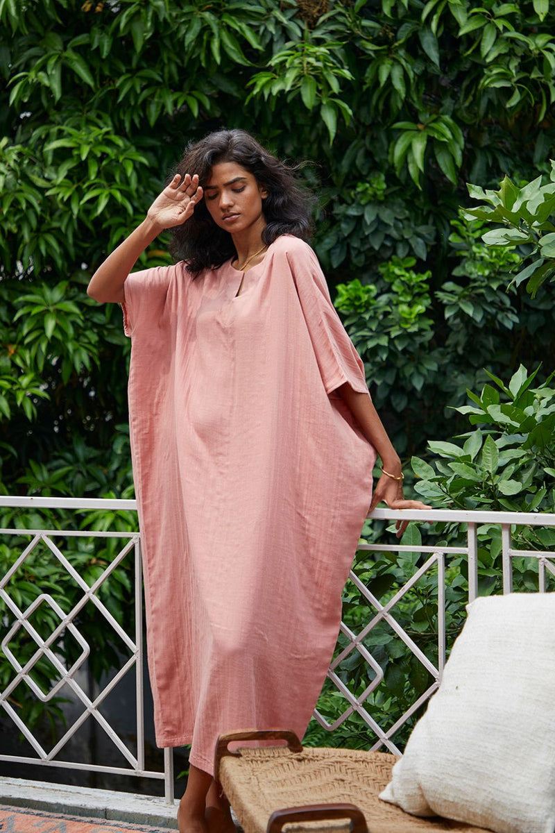 Amaranth kaftan Lounge Wear by Khara Kapas for women in Singapore