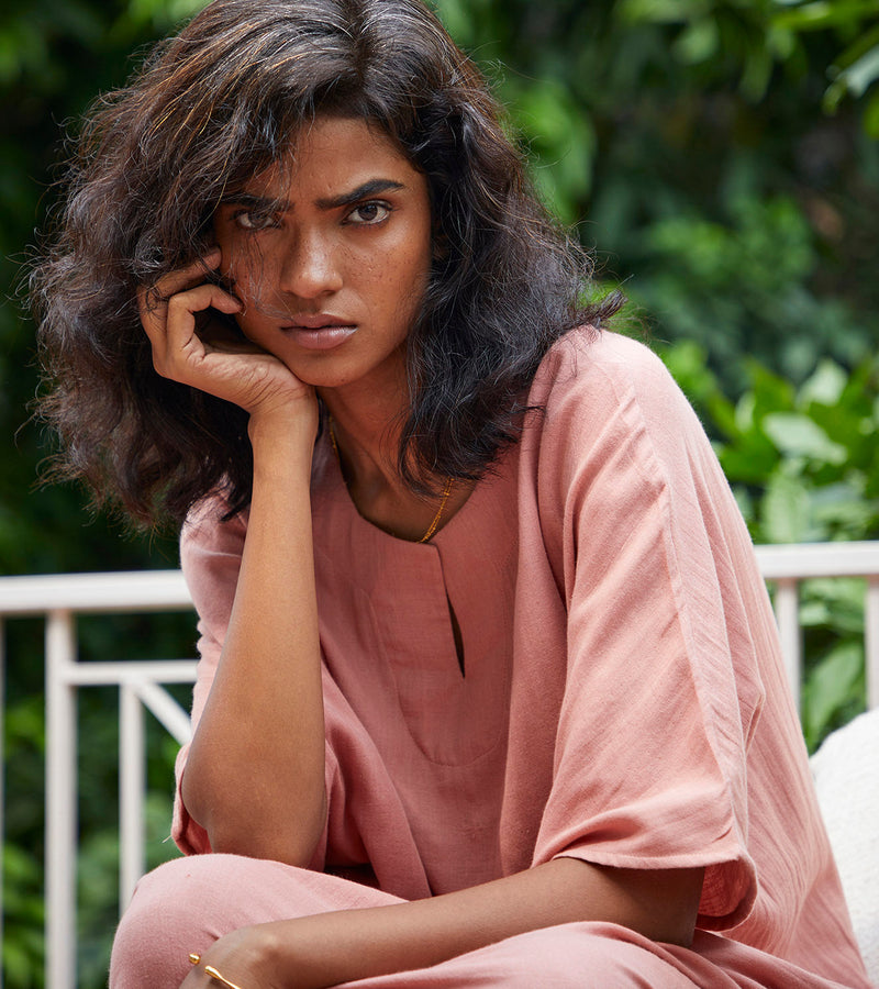 Amaranth kaftan Lounge Wear by Khara Kapas for women in Singapore