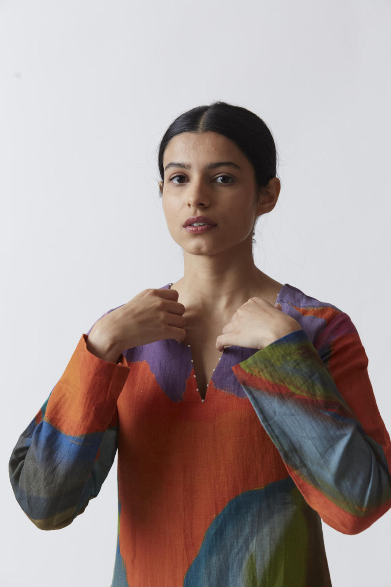 AMETHYST LINEN KURTA SET Kurta Sets by Yam for women in Singapore