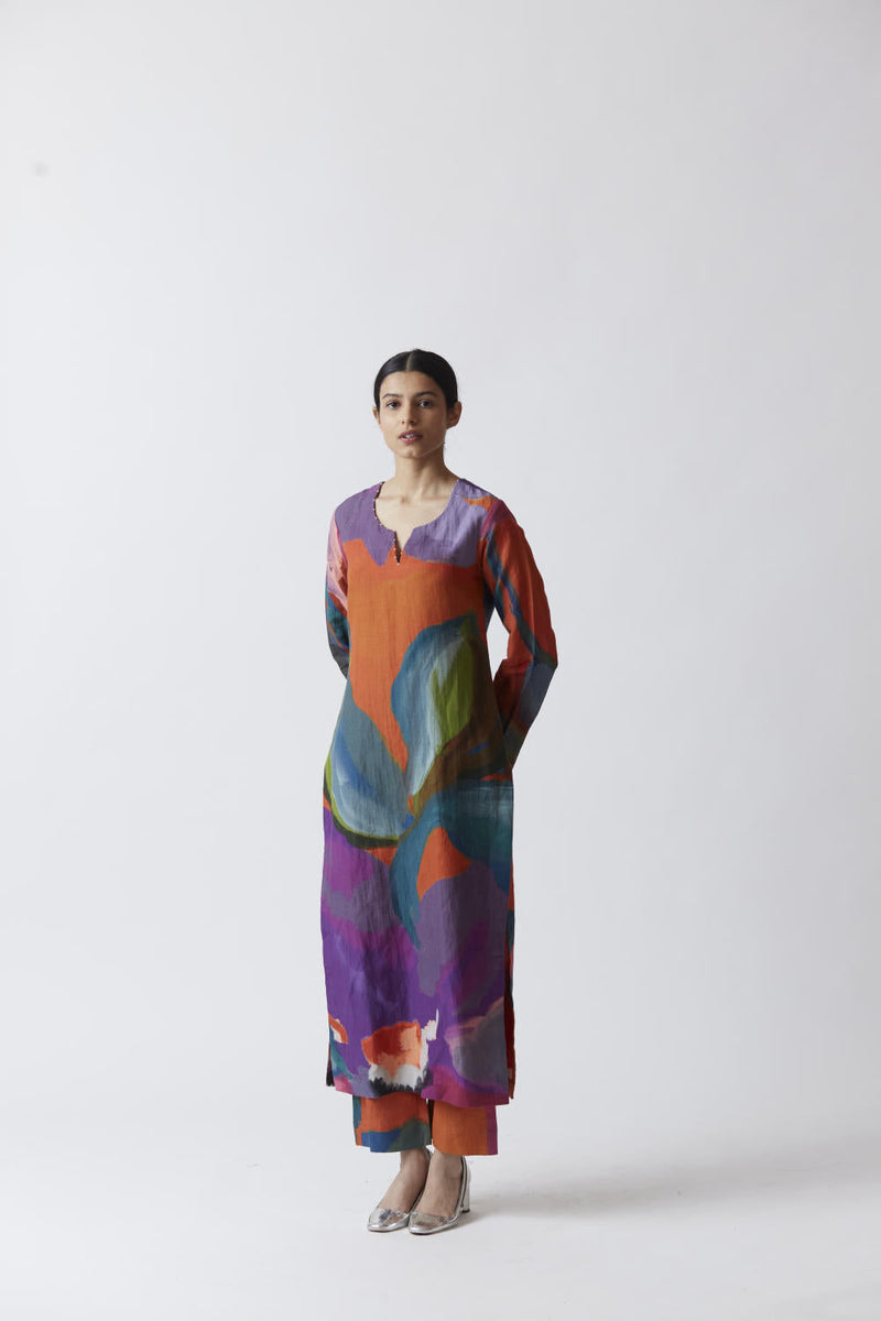 AMETHYST LINEN KURTA SET Kurta Sets by Yam for women in Singapore