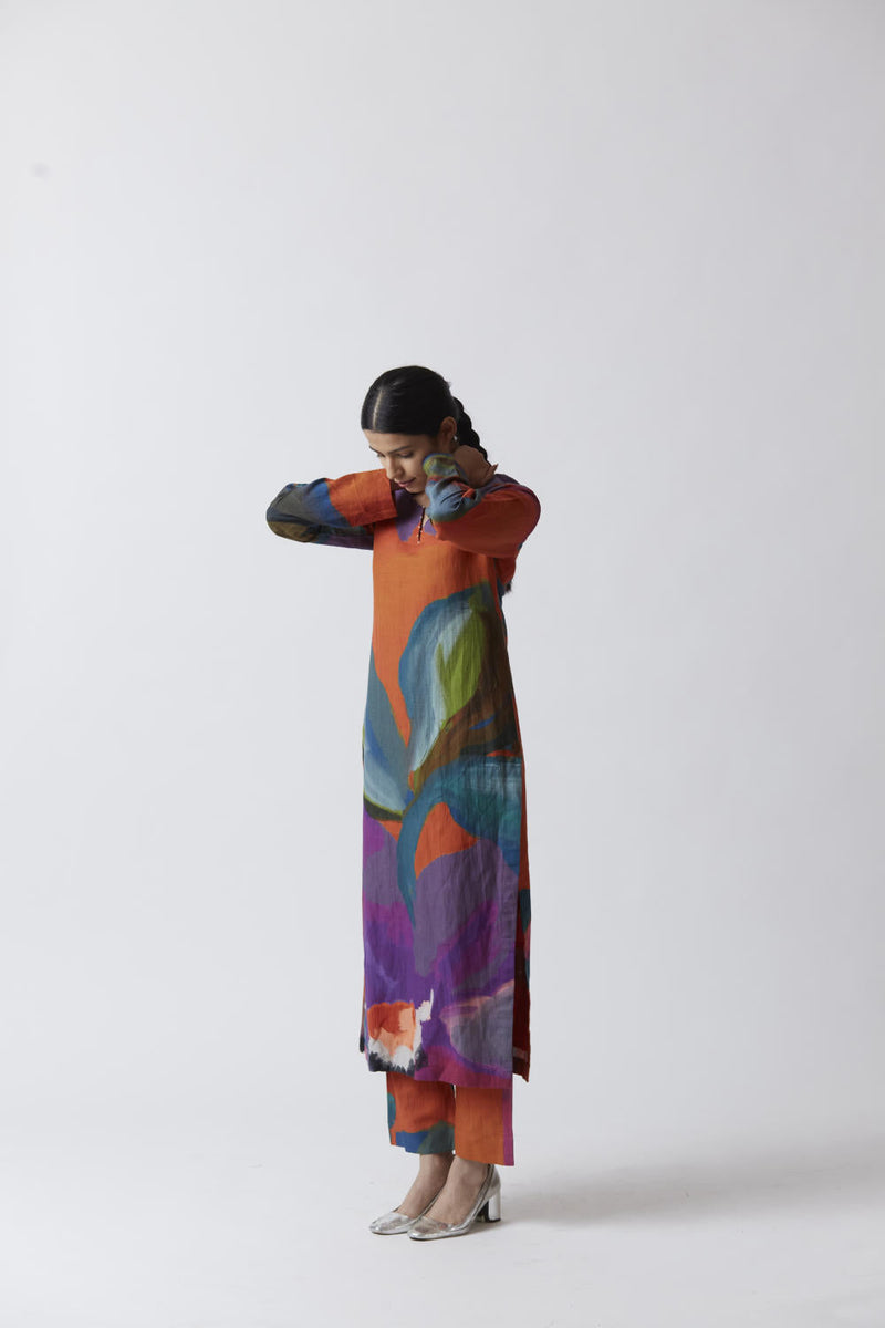 AMETHYST LINEN KURTA SET Kurta Sets by Yam for women in Singapore