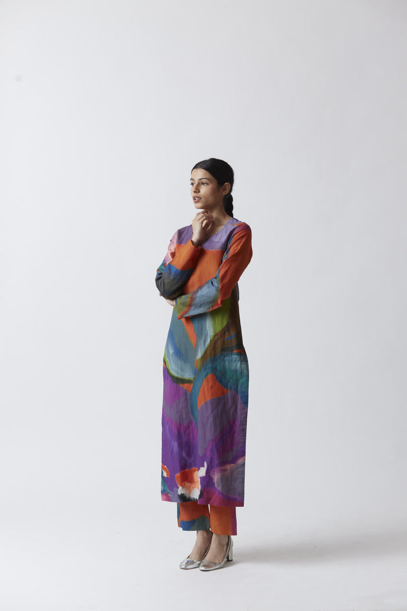 AMETHYST LINEN KURTA SET Kurta Sets by Yam for women in Singapore