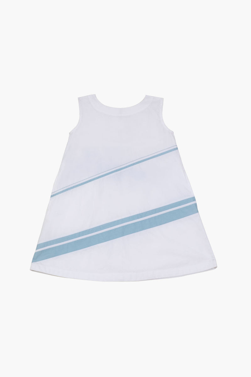 Applique Dress- White Dress by THREE Kids for kids in Singapore