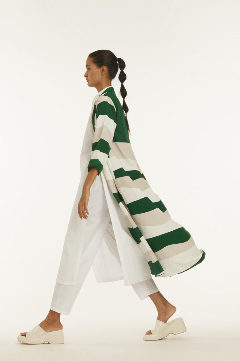 Applique Jacket Co-ord Emerald Green (Set of 3) Co-ord Set,Jackets & Overlays by THREE in white color for women in Singapore