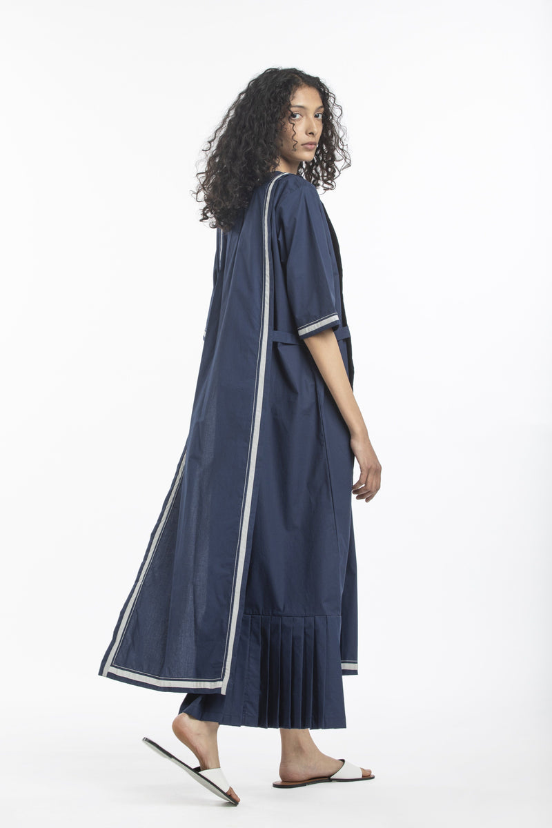 APRON DRESS-NAVY Dress by THREE for women in Singapore