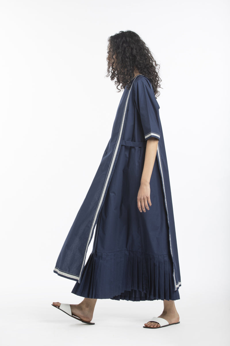 APRON DRESS-NAVY Dress by THREE for women in Singapore