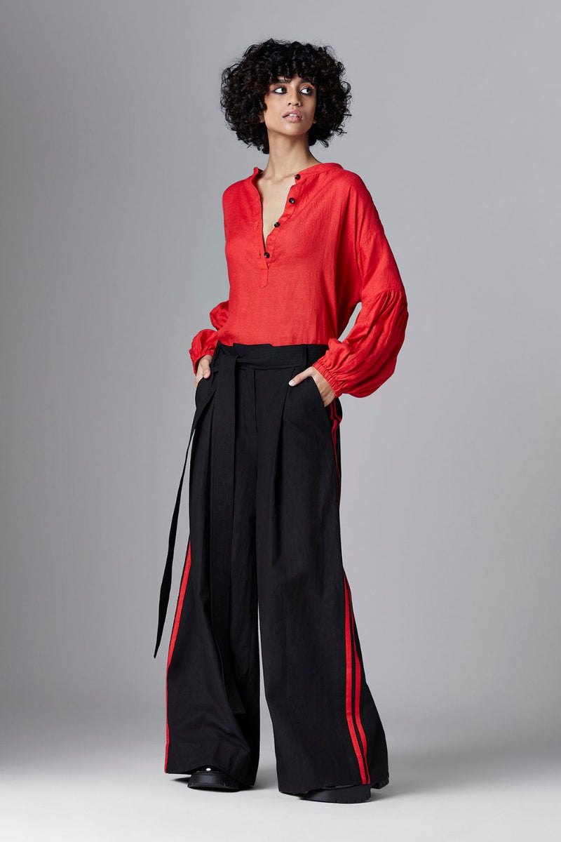 Ariele Trouser Bottoms by Chola in black color for women in Singapore