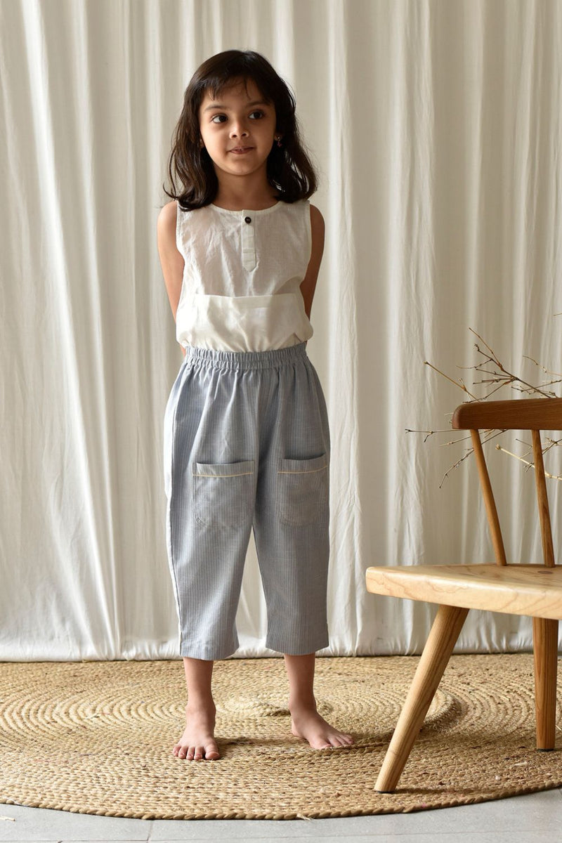 Ash Stripes pants Bottoms by Khara Kapas Kids for kids in Singapore