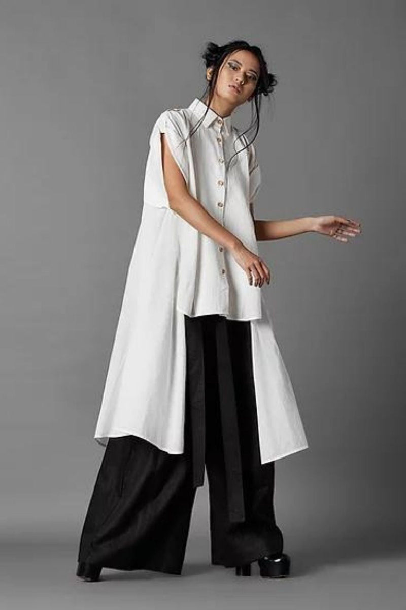 Back A Line Shirt Top & Tunics by Chola in white color for women in Singapore