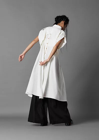 Back A Line Shirt Top & Tunics by Chola in white color for women in Singapore