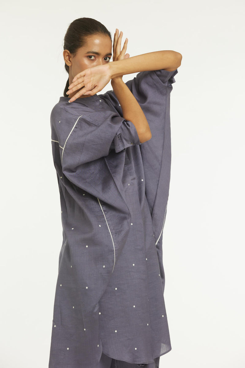 Bat Sleeve Shirt Co-ord Violet Polka Co-ord Set,Bottoms,Top & Tunics by THREE for women in Singapore