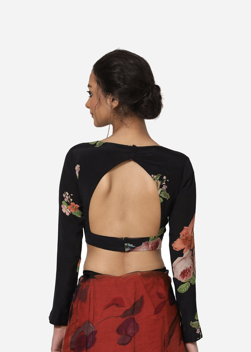Black Guldasta Blouse Blouses by Yam in black color for women in Singapore