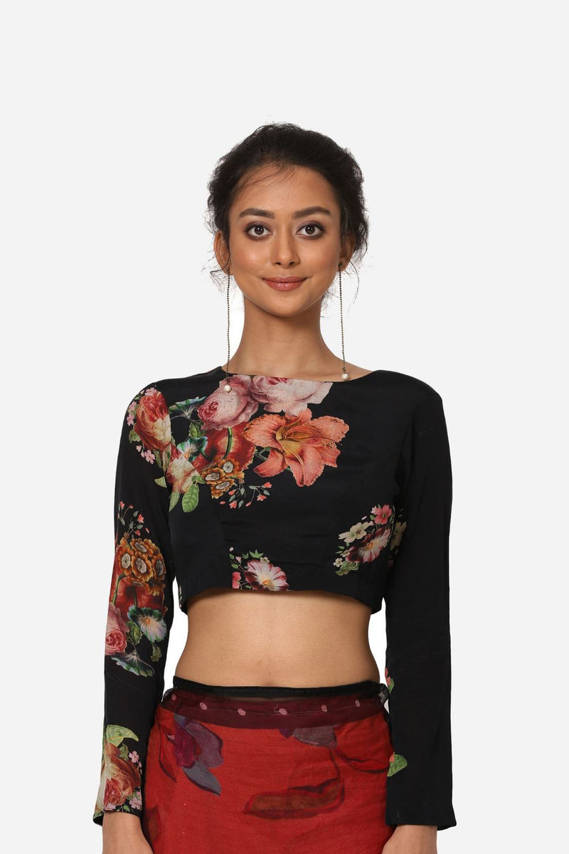 Black Guldasta Blouse Blouses by Yam in black color for women in Singapore