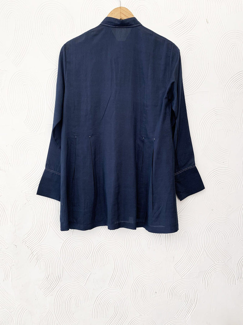 BLUE BANDHANI FLORAL SHIRT Dresses Canvas & Weaves