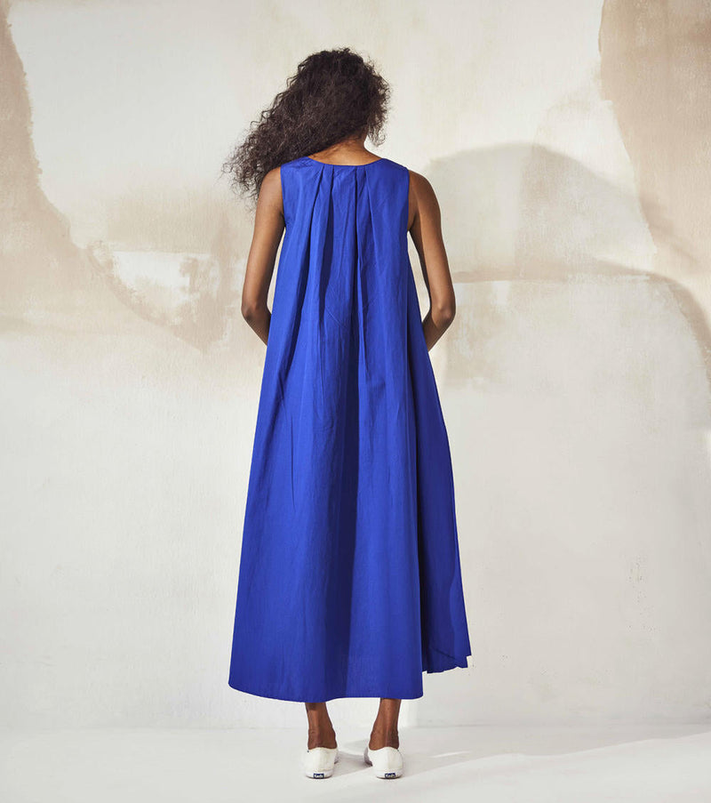 Blue Brine Dress by Khara Kapas for women in Singapore