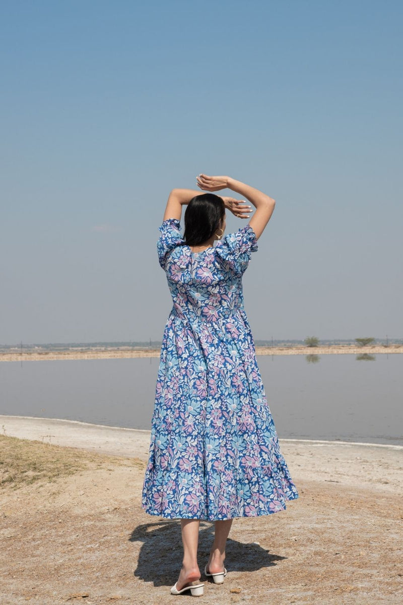 Blue Lagoon Tier Wrap Dress Fashion Marche