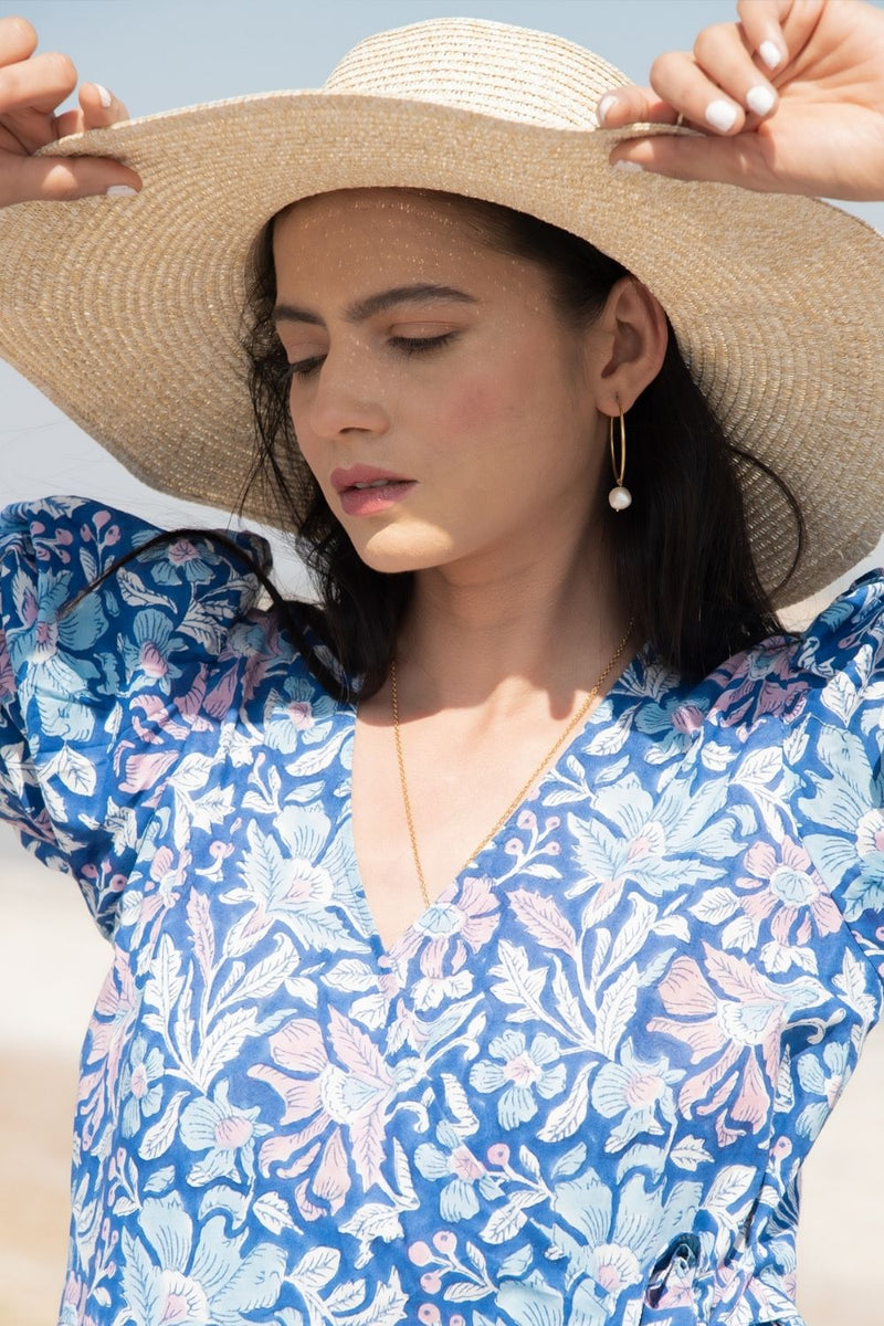 Blue Lagoon Tier Wrap Dress Fashion Marche