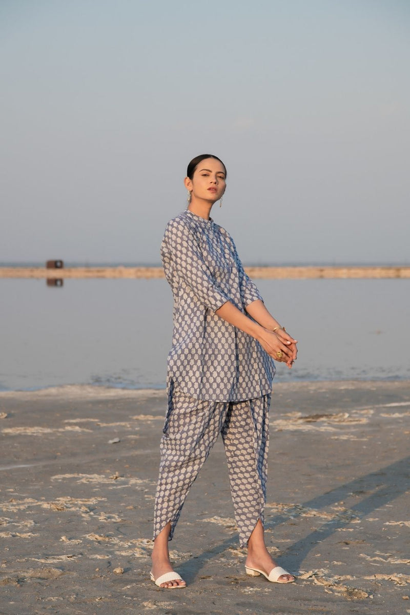 Blue Lotus Dhoti Co-Ord Set Fashion Marche